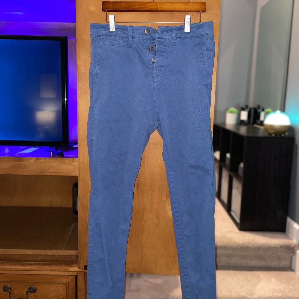 Men's H&M Lapis Blue Cotton Chinos | 28 Waist / 30 Length